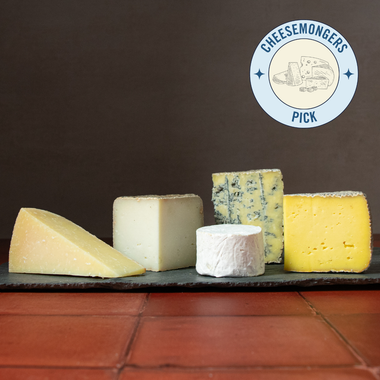 Leading Ladies selection of cow's, goat's milk cheeses - Marieke Premium Gouda, St Germain, Mini Kunik, Boucher Blue, Swallow Tail Tomme. Cheesemongers pick.