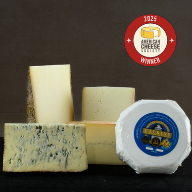American Cheese Society Winners Quintet gift set - Calderwood, Mad River Blue, Ashbrook, Finger Lakes Gold, Noblette cow's milk, goat's milk