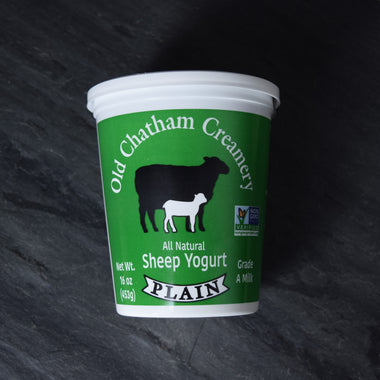 A container of plain sheep's milk yogurt from Old Chatham Creamery