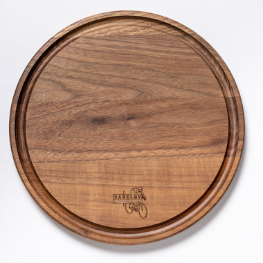 Saxelby Cheese round walnut cheese board artisan cheese gift