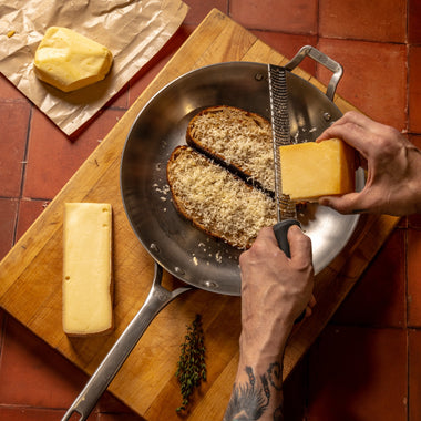 Perfect grilled cheese kit Saxelby Cheese culinary gift set - Reading Raclette, Shelburne Cheddar, High Lawn Farm Sea Salted Butter