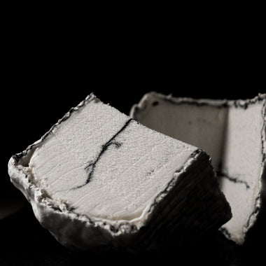 Lake's Edge bloomy rind ashed goat's milk cheese Blue Ledge Farm