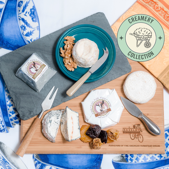 Lazy Lady Farm Collection cheese gift set bloomy rind goat's milk cheese. Creamery Collection.